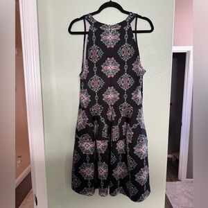 Mossimo Supply Co. Black and Pink Patterned Mini Dress